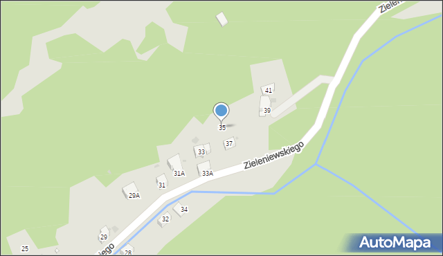 Krynica-Zdrój, Zieleniewskiego, 35, mapa Krynica-Zdrój