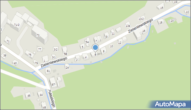 Krynica-Zdrój, Zieleniewskiego, 6, mapa Krynica-Zdrój