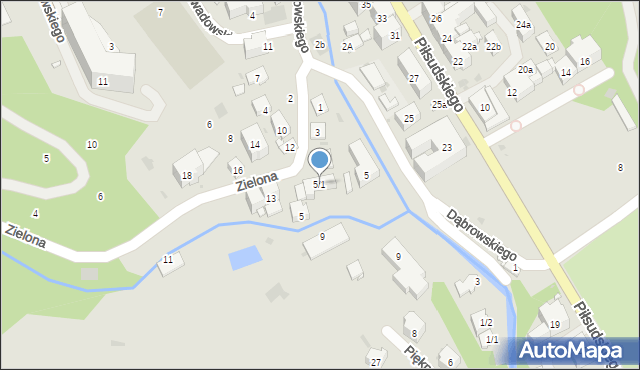 Krynica-Zdrój, Zielona, 5/1, mapa Krynica-Zdrój