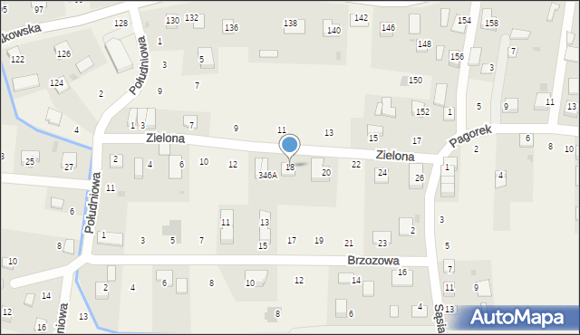 Krzeczów, Zielona, 18, mapa Krzeczów