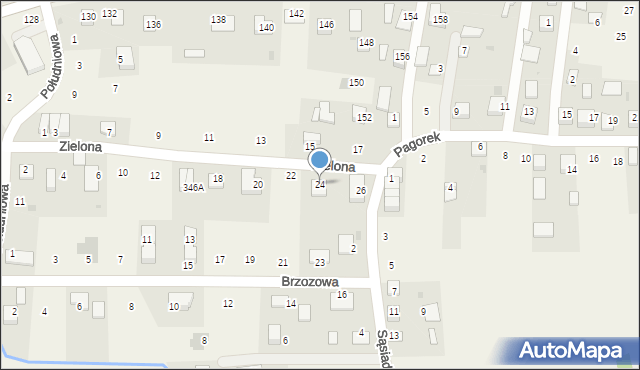 Krzeczów, Zielona, 24, mapa Krzeczów