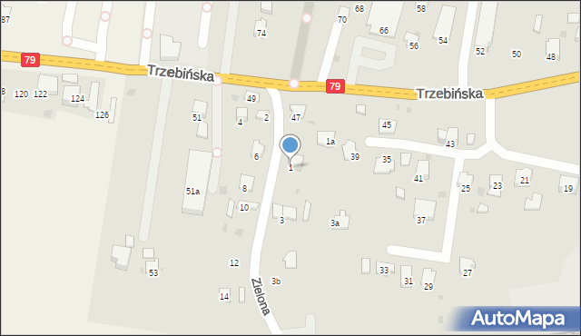 Krzeszowice, Zielona, 1, mapa Krzeszowice