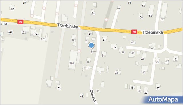 Krzeszowice, Zielona, 6, mapa Krzeszowice