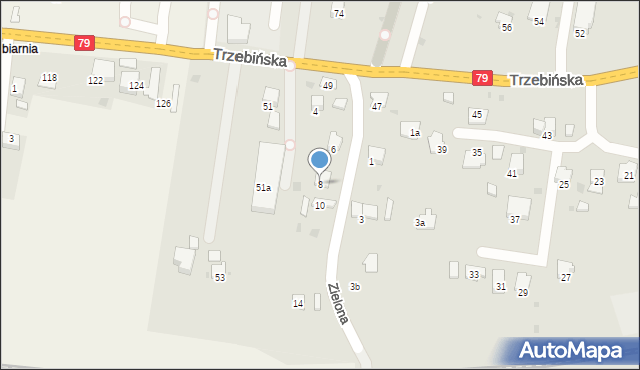 Krzeszowice, Zielona, 8, mapa Krzeszowice