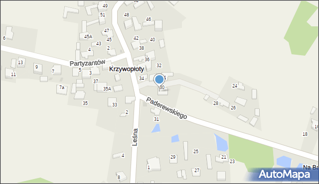 Krzywopłoty, Zielona, 30, mapa Krzywopłoty