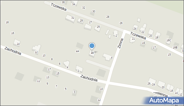 Kwidzyn, Zimna, 4b, mapa Kwidzyn