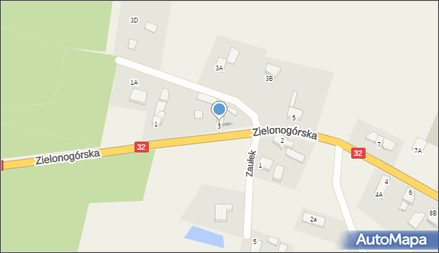 Łagów, Zielonogórska, 3, mapa Łagów