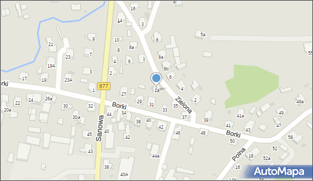Leżajsk, Zielona, 1a, mapa Leżajsk