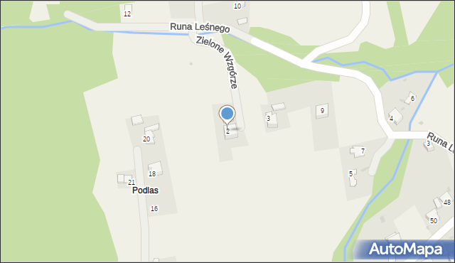 Lipowa, Zielone Wzgórze, 2, mapa Lipowa