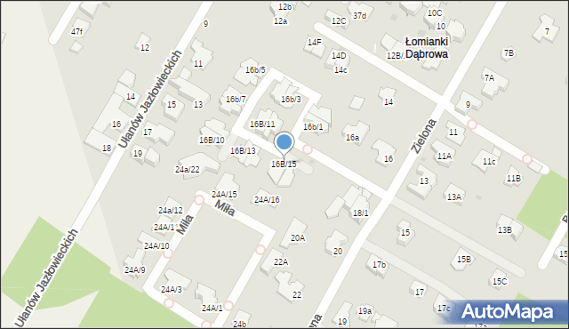 Łomianki, Zielona, 16B/15, mapa Łomianki