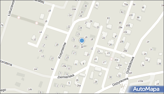 Lublin, Ziemiańska, 14, mapa Lublina