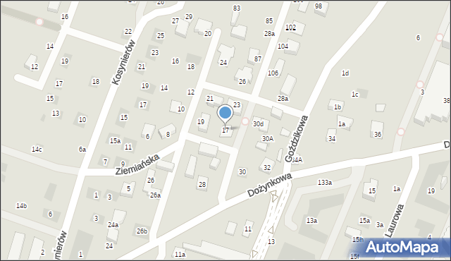 Lublin, Ziemiańska, 17, mapa Lublina