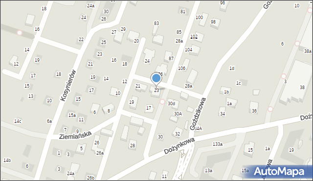 Lublin, Ziemiańska, 23, mapa Lublina