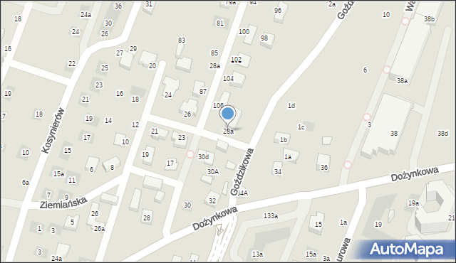 Lublin, Ziemiańska, 28a, mapa Lublina