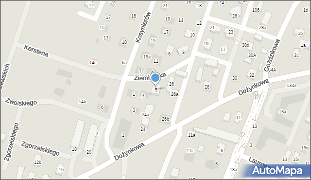 Lublin, Ziemiańska, 5, mapa Lublina