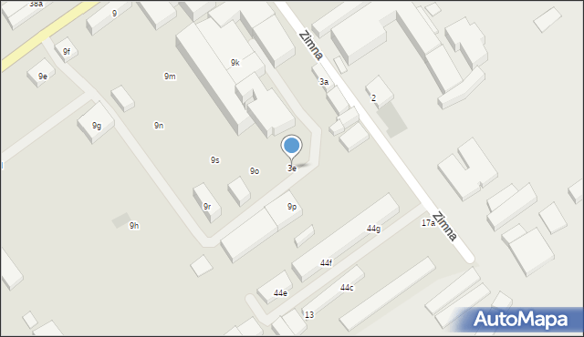 Lublin, Zimna, 3e, mapa Lublina