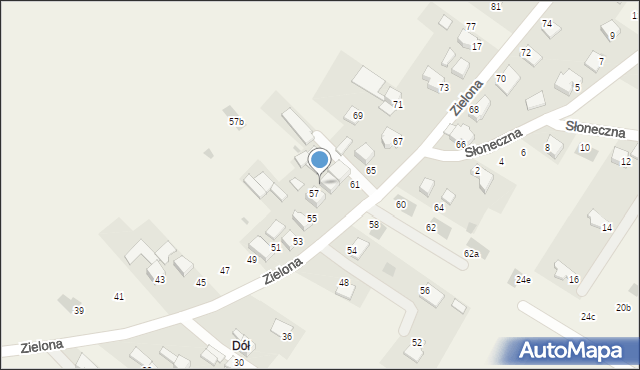 Ludźmierz, Zielona, 59, mapa Ludźmierz