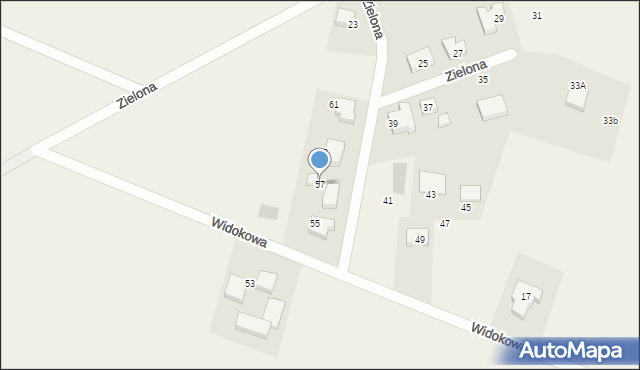 Małkowo, Zielona, 57, mapa Małkowo