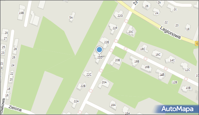 Marki, Zielona, 22D, mapa Marki