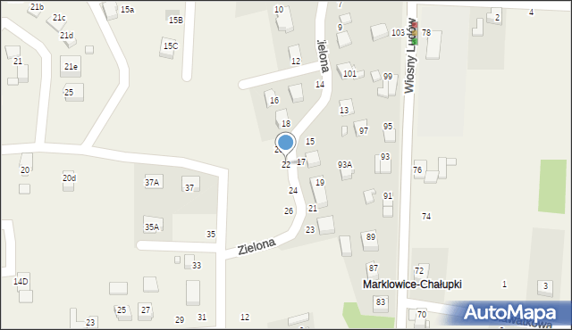 Marklowice, Zielona, 22, mapa Marklowice