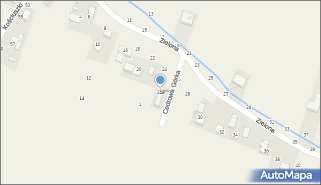 Masłomiąca, Zielona, 24B, mapa Masłomiąca