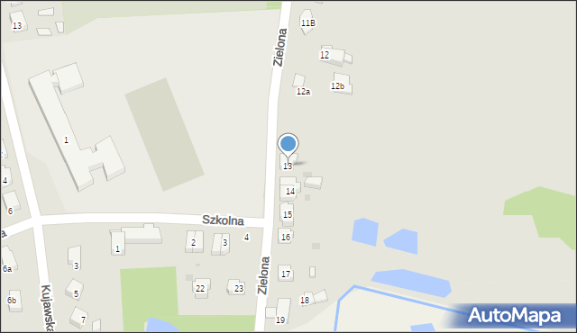 Miastko, Zielona, 13, mapa Miastko