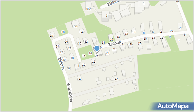 Międzywodzie, Zielona, 25, mapa Międzywodzie