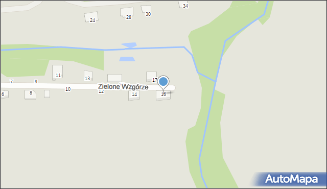 Mieszkowice, Zielone Wzgórze, 16, mapa Mieszkowice
