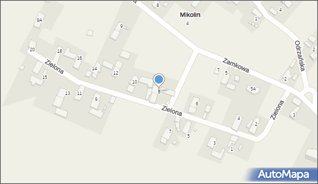 Mikolin, Zielona, 8, mapa Mikolin
