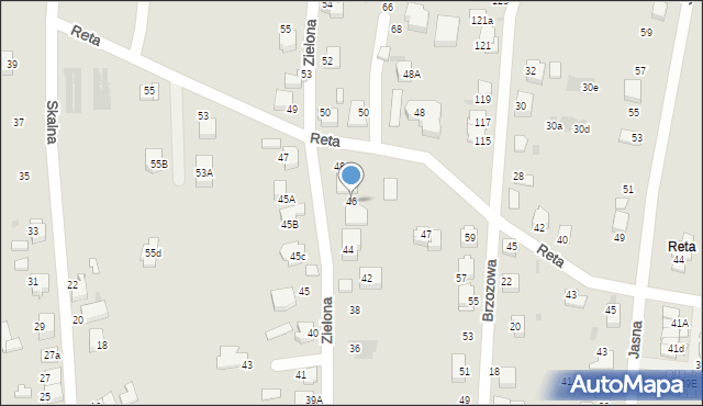 Mikołów, Zielona, 46, mapa Mikołów