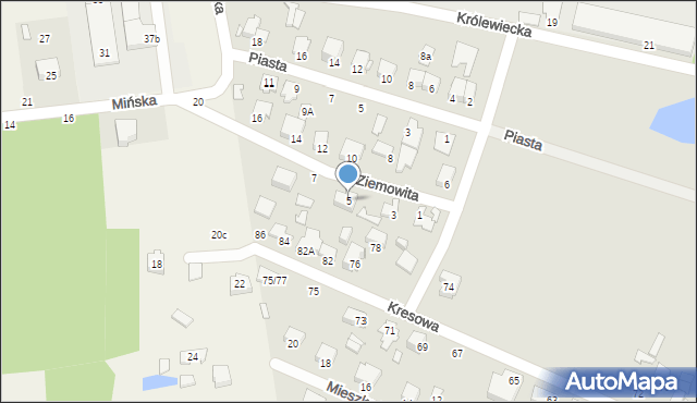 Mińsk Mazowiecki, Ziemowita, 5, mapa Mińsk Mazowiecki