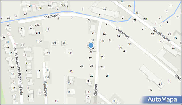 Modlniczka, Zielona, 29, mapa Modlniczka