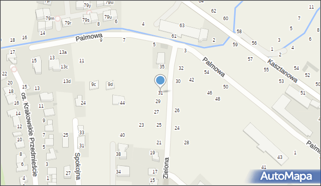 Modlniczka, Zielona, 31, mapa Modlniczka