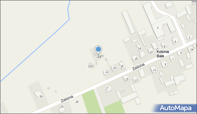 Mokobody, Zielona, 22a, mapa Mokobody