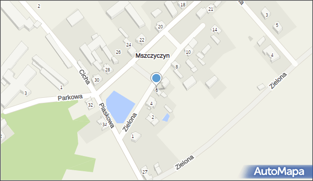 Mszczyczyn, Zielona, 6, mapa Mszczyczyn