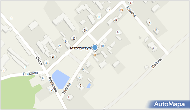 Mszczyczyn, Zielona, 8, mapa Mszczyczyn