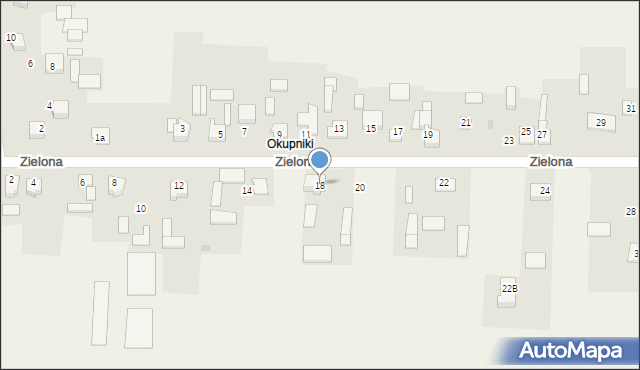 Mykanów, Zielona, 18, mapa Mykanów