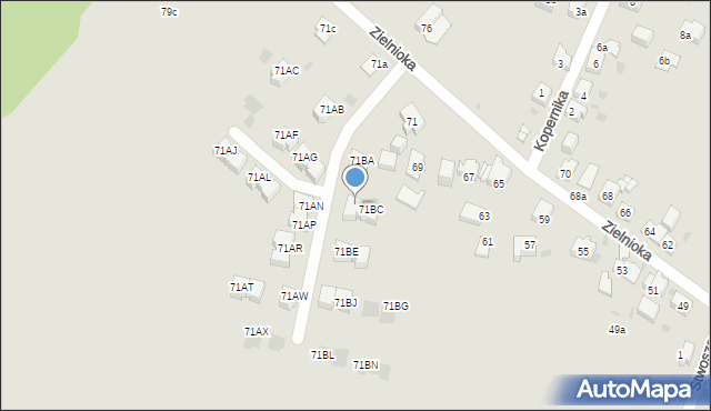 Mysłowice, Zielnioka Andrzeja, 71BD, mapa Mysłowice