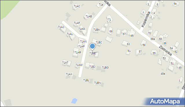 Mysłowice, Zielnioka Andrzeja, 71BE, mapa Mysłowice