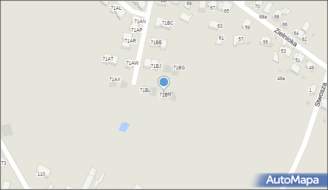 Mysłowice, Zielnioka Andrzeja, 71BN, mapa Mysłowice