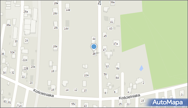 Mysłowice, Ziołowa, 46, mapa Mysłowice