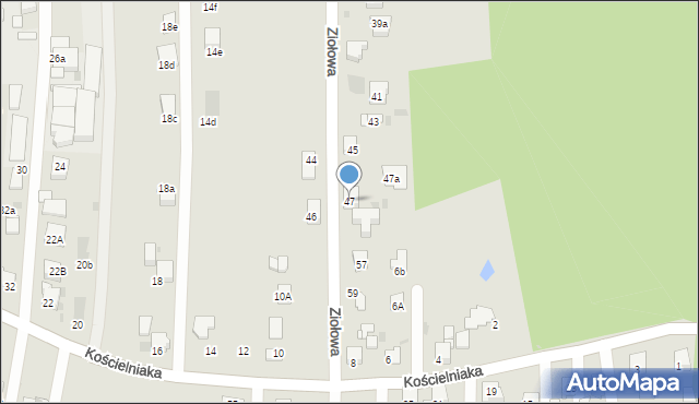 Mysłowice, Ziołowa, 47, mapa Mysłowice