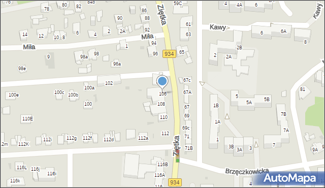 Mysłowice, Ziętka Jerzego, gen., 106, mapa Mysłowice