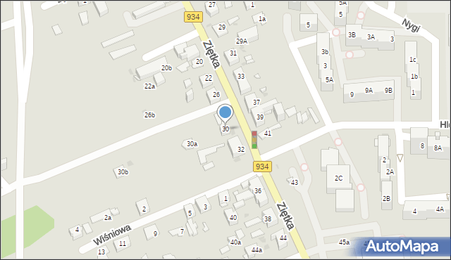 Mysłowice, Ziętka Jerzego, gen., 30, mapa Mysłowice