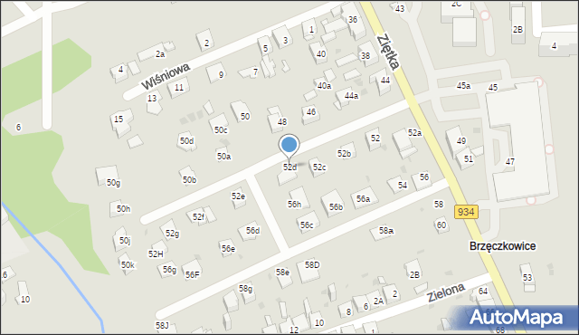Mysłowice, Ziętka Jerzego, gen., 52d, mapa Mysłowice