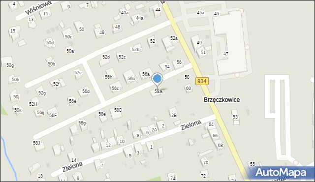 Mysłowice, Ziętka Jerzego, gen., 58a, mapa Mysłowice