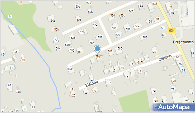 Mysłowice, Ziętka Jerzego, gen., 58g, mapa Mysłowice