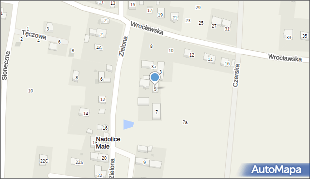 Nadolice Małe, Zielona, 5, mapa Nadolice Małe