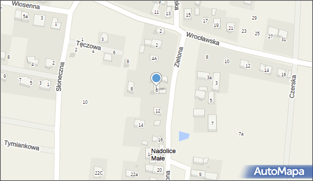 Nadolice Małe, Zielona, 6, mapa Nadolice Małe