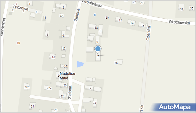 Nadolice Małe, Zielona, 7, mapa Nadolice Małe